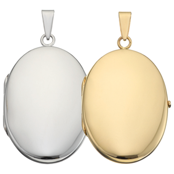 Blanko Oval Medaillon für Foto in Silber oder Gold - Verschiedene Größen