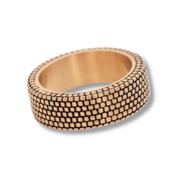 CALVIN - Ring med murstens design i guldbelagt stål, By Billgren - Small, 19 mm