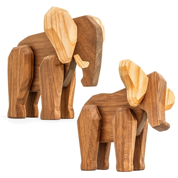 Fablewood Set - Mutter Elefant & Vater Elefant - Holzfigur mit Magneten zusammengesetzt