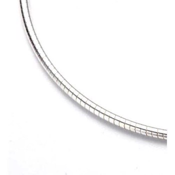 14 Karat Weißgold runde Omega-Halsketten in 1,2 mm und 4 Längen mit Karabinerverschluß