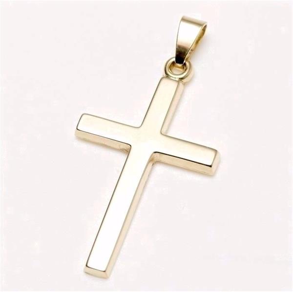 Guldvedhæng - kors - 14 kt. 3,1cm x 1,6cm