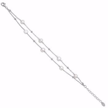 Seville PERLA sølv dobbelt armbånd med perler 