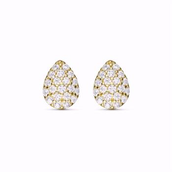 Guld & Sølv Design Ohrstecker aus 8 Karat Gold mit Zirkonia
