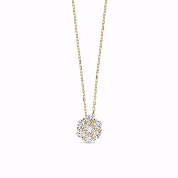 Guld & Sølv Design Goldanhänger 8kt mit Zirkonia und Kette