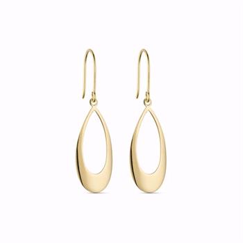 Guld & Sølv Design Ohrringe 8 Karat Gold Tropfen 4 cm