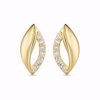 Guld & Sølv Design Ohrstecker aus 8kt Gold mit Zirkonia