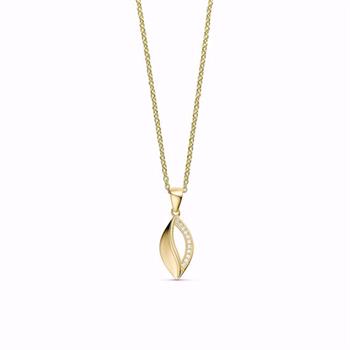 Guld & Sølv Design Goldanhänger 8 Karat mit Zirkonia und 45 cm Kette
