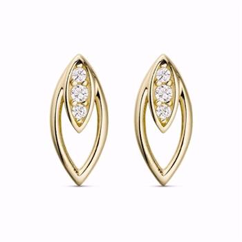 Guld & Sølv Design Ohrstecker aus 8 kt Gold mit Zirkonia