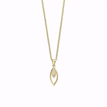Guld & Sølv Design Goldanhänger 8 kt mit Zirkonia und 45 cm Kette