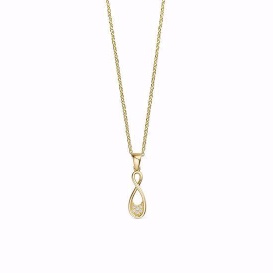 Guld & Sølv Design Goldanhänger 8 Karat mit Zirkonia und Kette