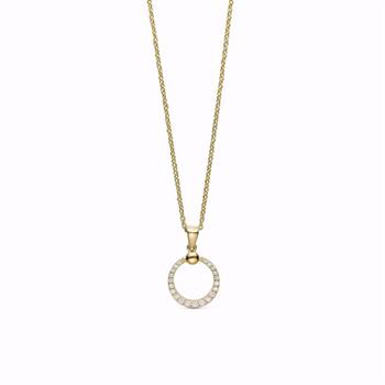 Guld & Sølv Design Goldanhänger 8kt mit Zirkonia und Kette