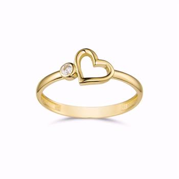 Guld & Sølv Design Ring Herz mit Zirkonia aus 8 kt Gold