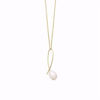 Guld & Sølv Design Perlenanhänger 8 Karat Gold mit 45 cm Kette