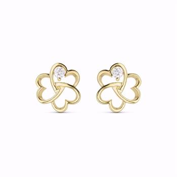 Guld & Sølv Design Ohrstecker aus 8 Karat Gold mit Zirkonia