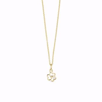 Guld & Sølv Design Halskette aus 8 Karat Gold mit Zirkonia