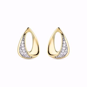 Guld & Sølv Design Ohrstecker aus 8 kt Gold mit Zirkonia