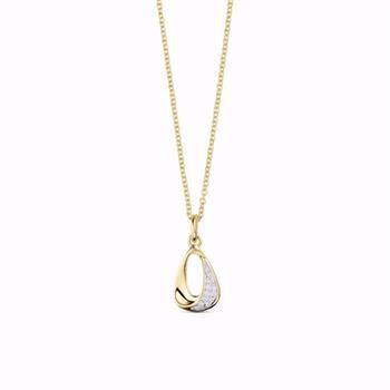 Guld & Sølv Design Goldanhänger aus 8kt mit Zirkonia und 45 cm Kette