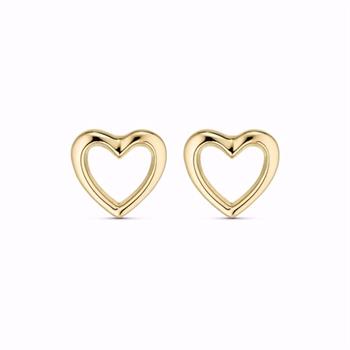 Guld & Sølv Design Herz-Ohrstecker 8kt Gold 3 mm