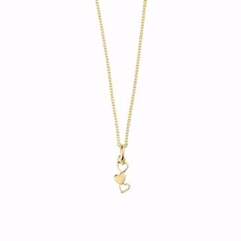 Guld & Sølv Design Herzanhänger-Halskette 8 Karat Gold 45 cm