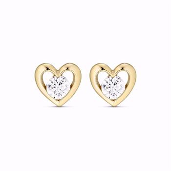 Guld & Sølv Design Herz Ohrstecker 8kt mit Zirkonia