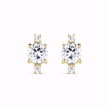 Guld & Sølv Design Ohrstecker aus 8kt Gold mit Zirkonia, 8 mm