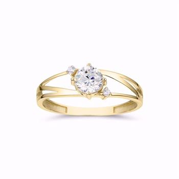 Guld & Sølv Design Ring 8 kt Gold mit Zirkonia