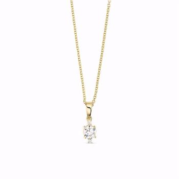 Guld & Sølv Design Goldanhänger 8 Karat mit Zirkonia und Kette 45 cm