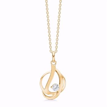 Guld & Sølv Design Goldanhänger 8 Karat mit Zirkonia und Kette