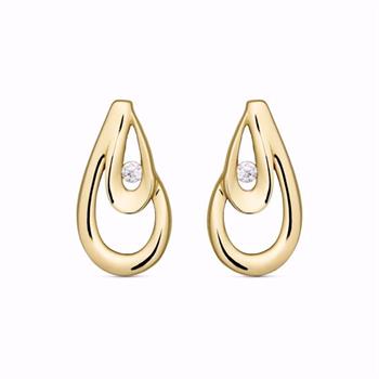 Guld & Sølv Design Goldohrstecker aus 8 kt Gold mit Zirkonia