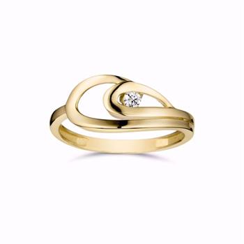 Guld & Sølv Design Ring aus 8 kt Gold mit Zirkonia