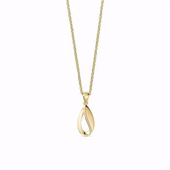 Guld & Sølv Design Goldanhänger 8 kt in Tropfenform mit Kette