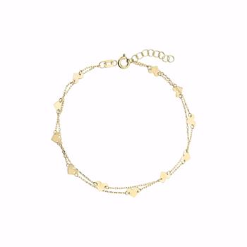 Guld & Sølv Design Goldarmband Doppelherzen 8 Karat 19 cm