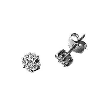 Silver Ohrring mit zirkonia, Ø 7 mm
