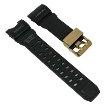 Casio Original-Kautschukarmband für GWG-1000, schwarz mit goldener Schließe