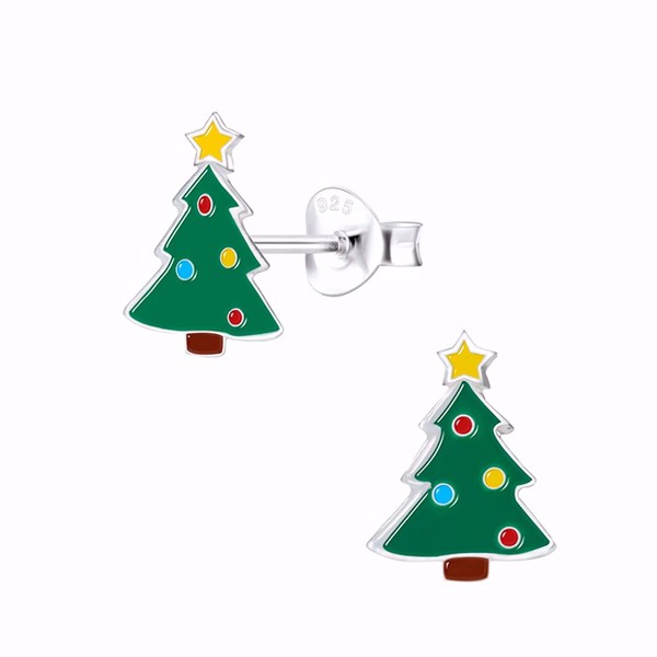 Weihnachtsbaum-Ohrringe aus Sterlingsilber von Guld & Sølv Design