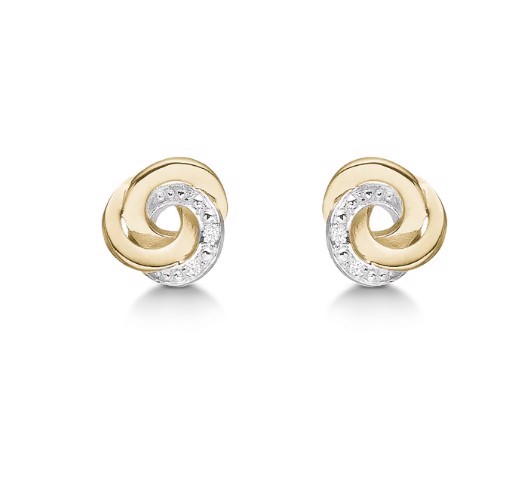 14 Karat Gold-Knotenohrringe mit Diamanten