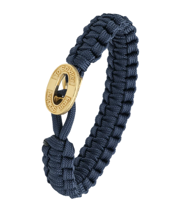 Blaues From Soldier to Soldier Armband mit oxidiertem, vergoldetem Stahlverschluss – Aagaard