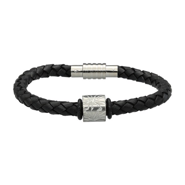 MENS Sort Armbånd med Charm - Aagaard (21 cm)