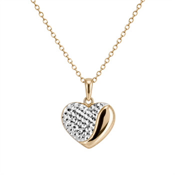 Textured 8 karat vedhæng med forgyldt kæ, von Aagaard