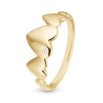 Christina Collect 925 Sterlingsilber Hearts For Ever Beautiful vergoldeter Ring mit Herzen und echtem Topas, Modell 2.18.B