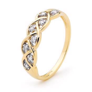Diamant-Goldring - mit 8 echten Diamanten