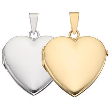 Blanko Herz Medaillon für Foto in Silber oder Gold - Verschiedene Größen