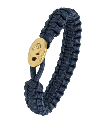 Blaues From Soldier to Soldier Armband mit Dove of peace, vergoldetem Stahlverschluss – Aagaard