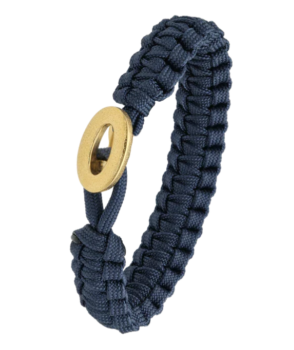 Blaues From Soldier to Soldier Armband mit gebürstetem, vergoldetem Stahlverschluss – Aagaard