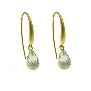 San - Link of joy Perlen & Steine 925 Sterling Silber Ohrringe matt vergoldet, Modell 29907-M