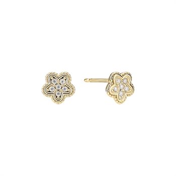 Lund Copenhagen Blüten Ohrstecker 9 Karat mit Zirkonia