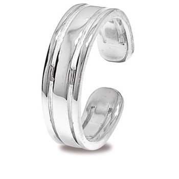 Trauring mit breitem und zwei dünnen Ringen aus 925er Silber