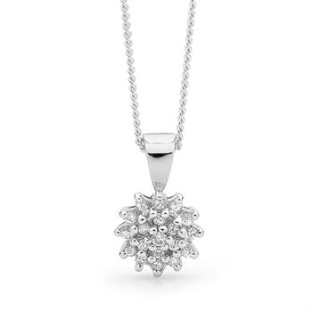 Schimmernder Silber-Anhänger mit 19 Zirkonias