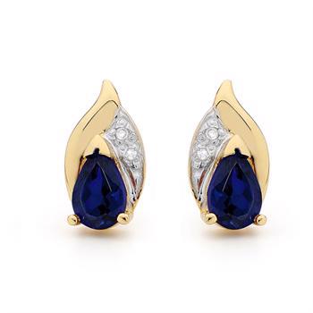 Ohrringe aus 9 Karat Saphir und Diamant