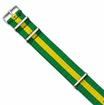 Brasilien NATO-Armband - Grün/Gelb/Grün in 18-24 mm